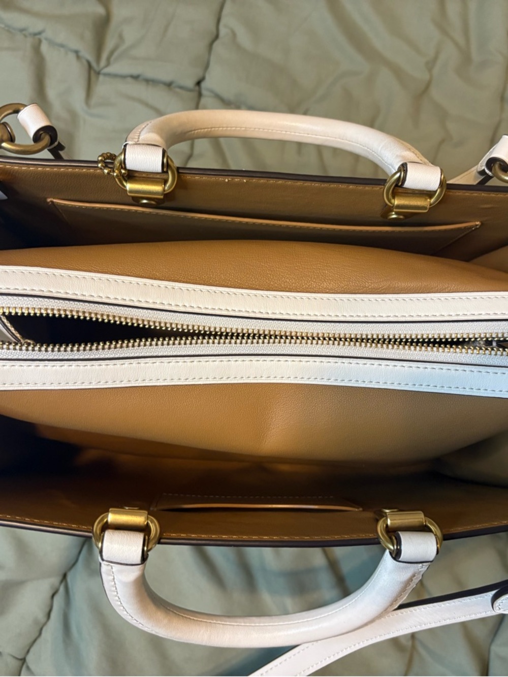 Coach 1941 Rogue 30 Chalk White Glovetanned Leather Satchel Bag - Picture 10 of 16